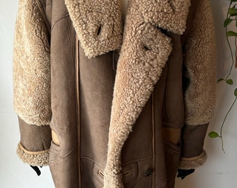 Manteau en mouton retourne taille L OCCASION VINTAGE annees 70 Etsy France