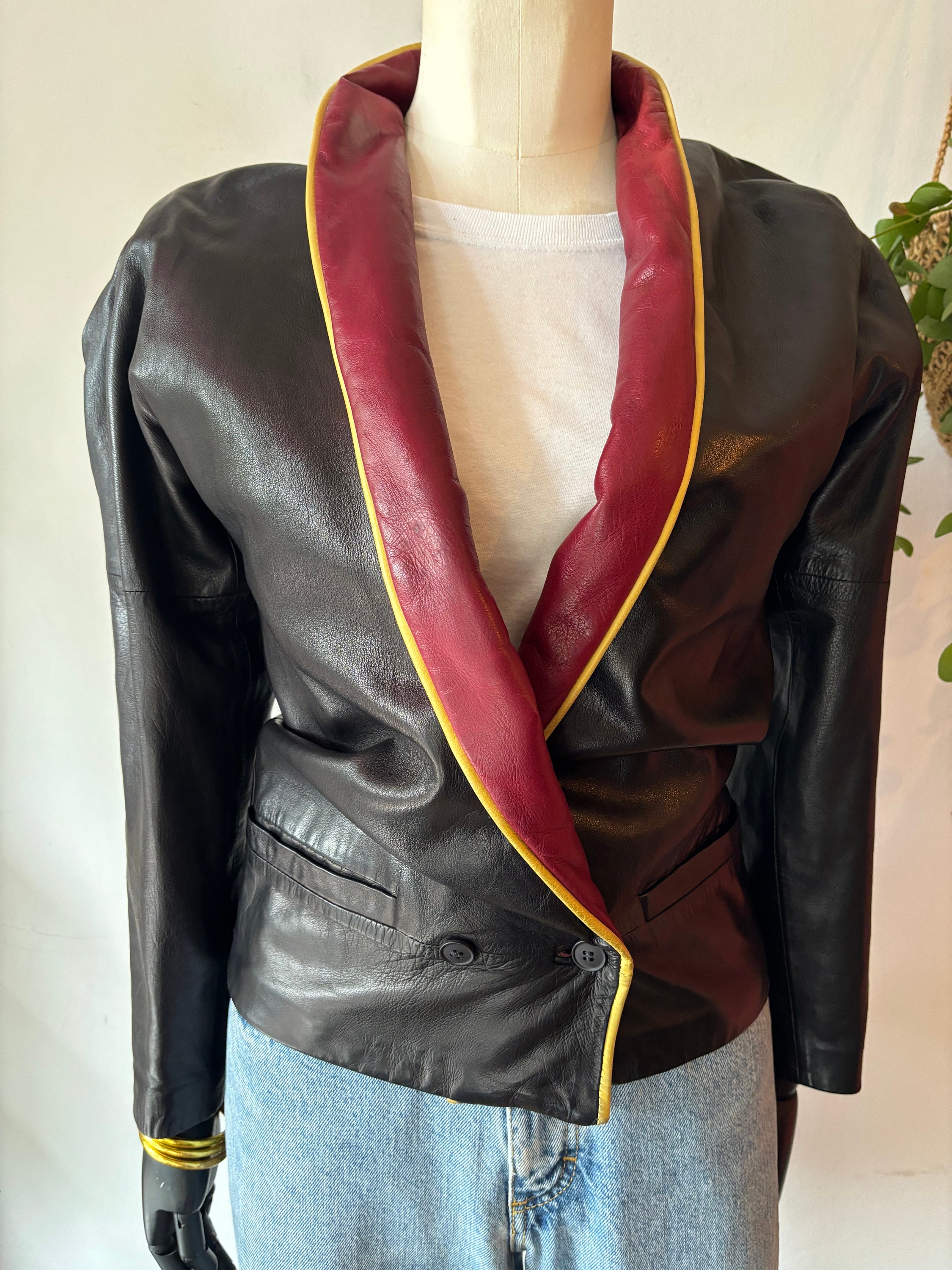 Vintage 80s Gianni Versace Leather Jacket - Etsy Vintage 80s Gianni Versace Leather Jacket - Etsy