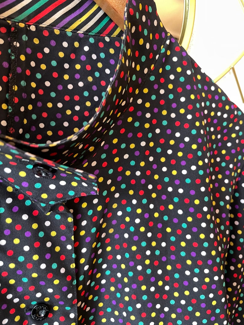 Vintage polkadot stripe blouse