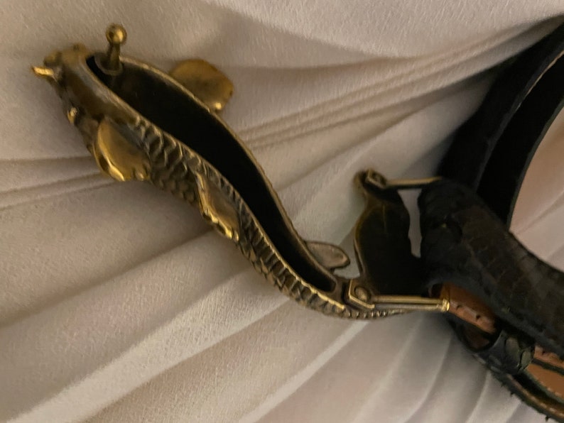 Vintage snake leather statement belt