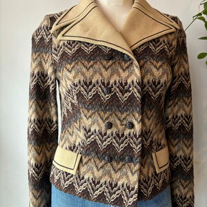 Vintage 70s zigzag wool blazer image 9