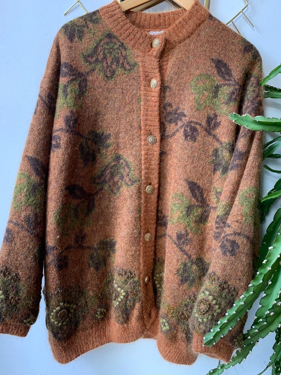 Vintage reversible mohair paisley cardigan