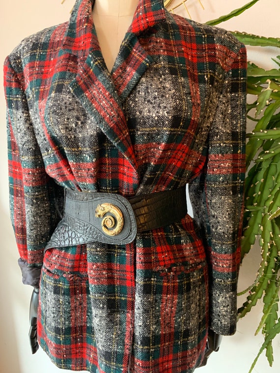 Vintage tartan wool blazer