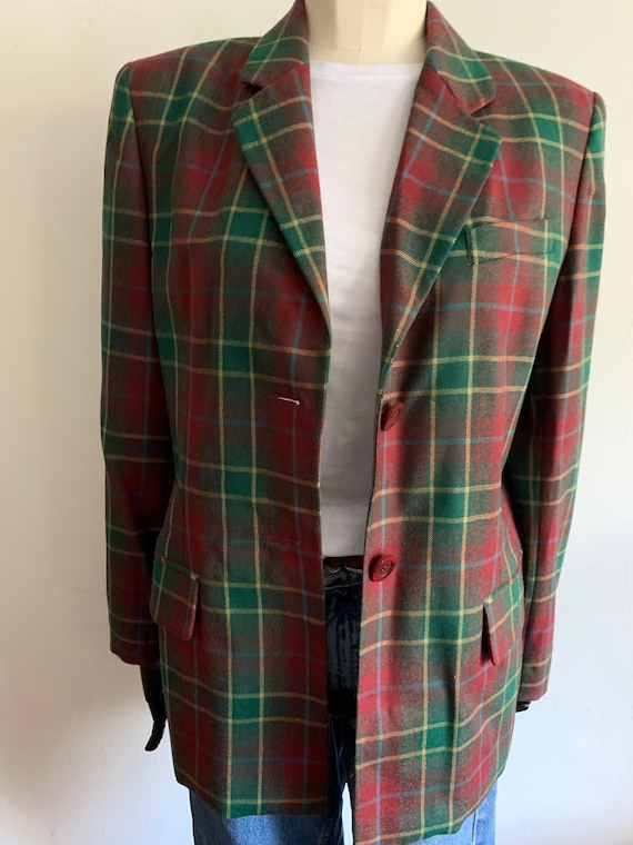 Vintage wool tartan blazer