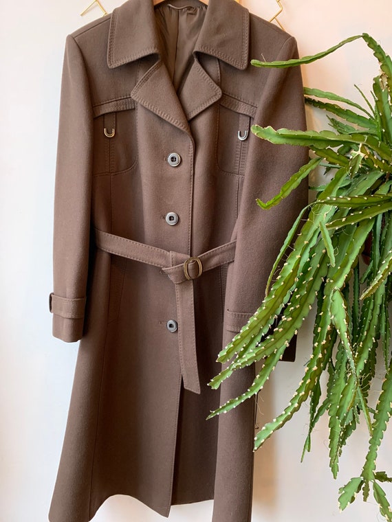 Vintage 1970s wool brown coat