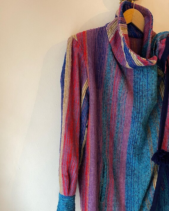 Vintage 80s Rainbow Cardigan With Scarf UK