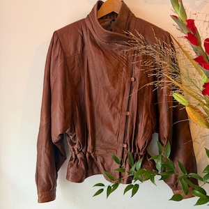 Vintage 80s Brown Leather Salman Jacket