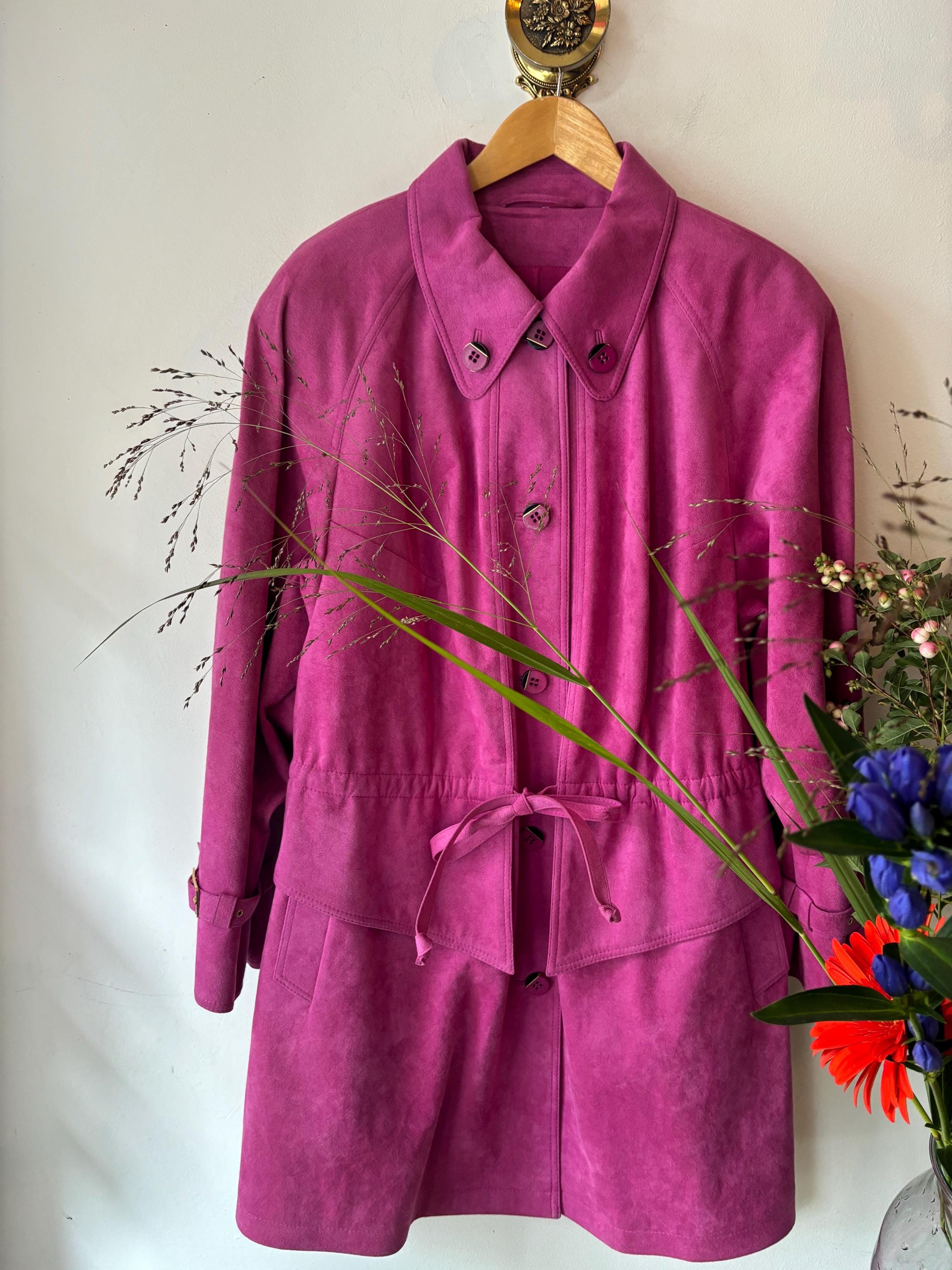 Vintage 1990er Rosa veganer Parka