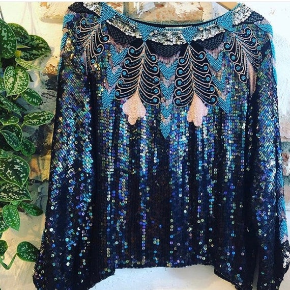 Vintage sequin Blouse /Top