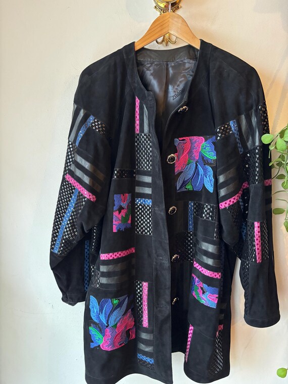Vintage 80s Embroidered Leather Suede Zaspel Jacket - Etsy