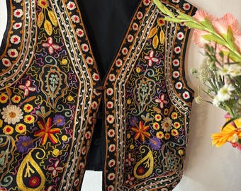 Vintage cotton Embroidered Bohemian Gilet