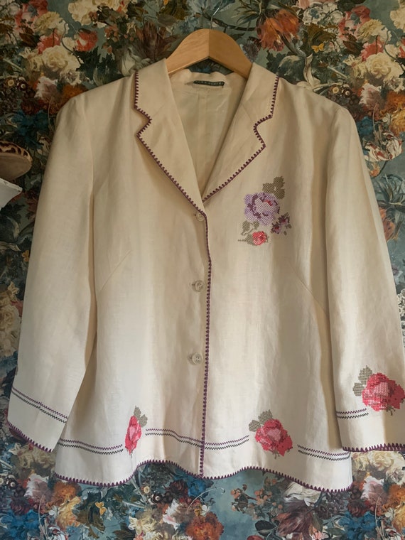 Vintage Laura Ashley Embroidered blazer