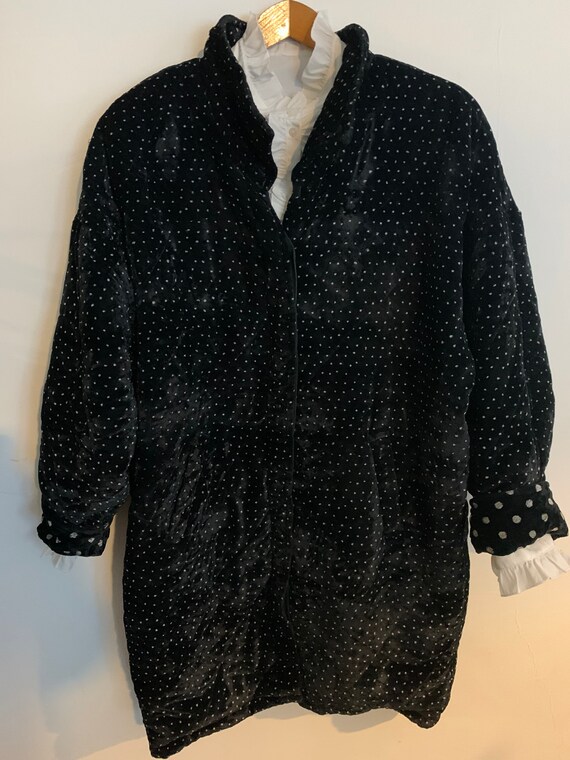 Vintage velvet polkadot coat