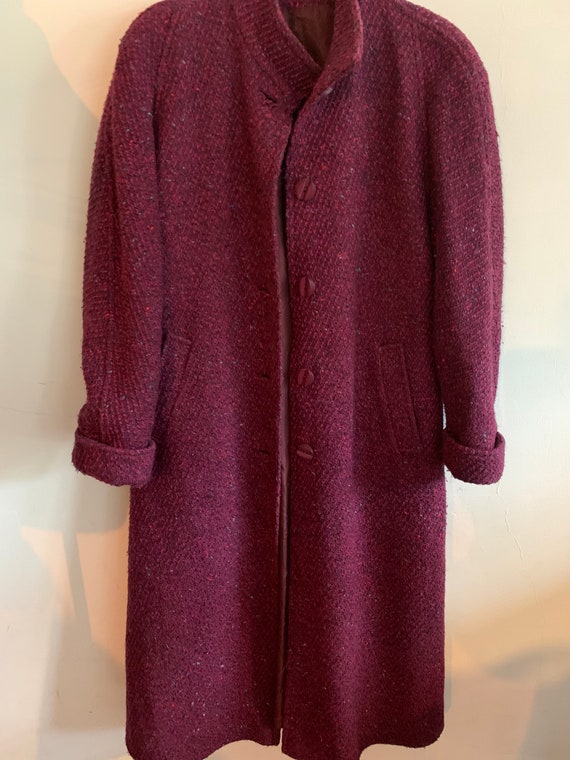 Vintage wool tweed pink coat