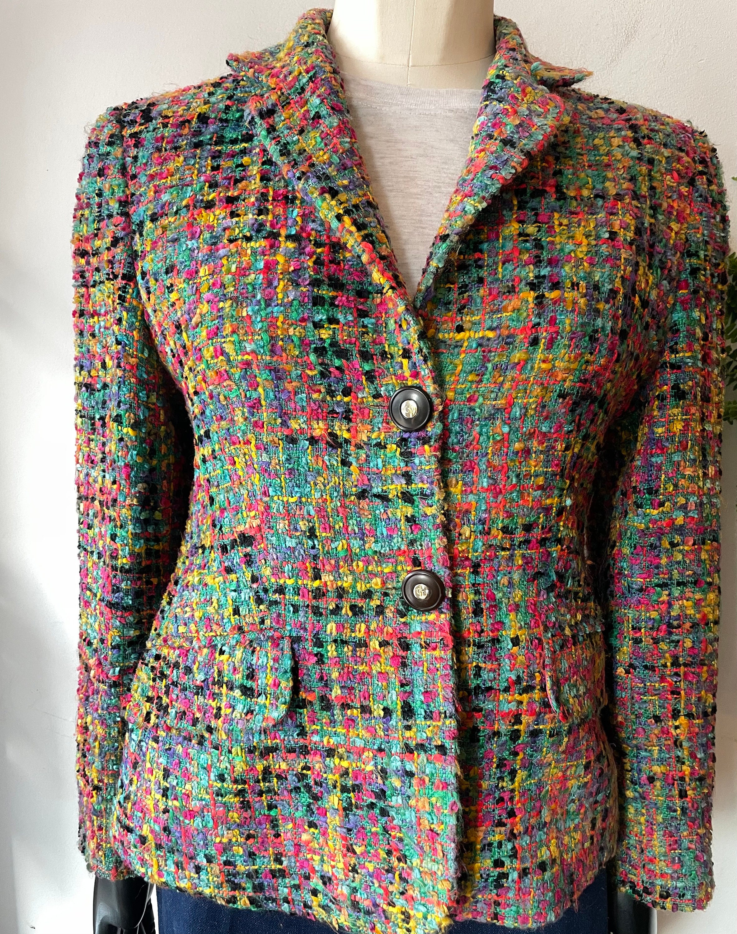 【Kleesier】Candy ribbon tweed jacket-2色 4th order ] Candy ribbon tweed jacket, Pink - Kleesier