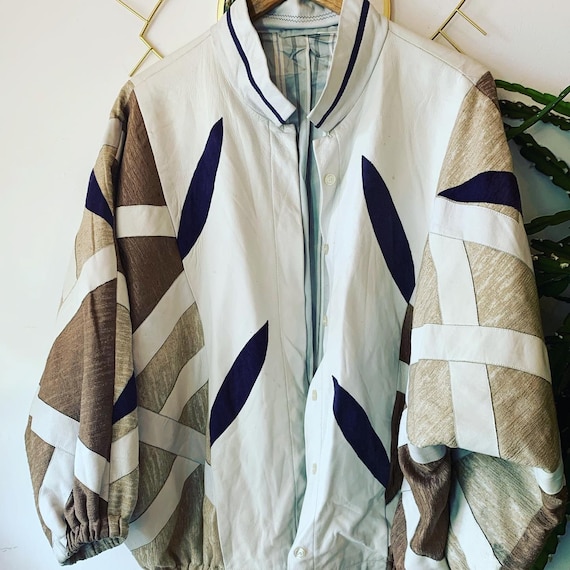 Vintage Leather patchwork jacket