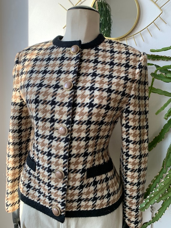 Vintage wool plaid blazer