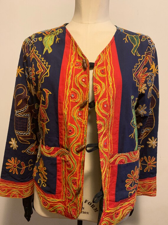 1970s indian cotton embroidered jacket