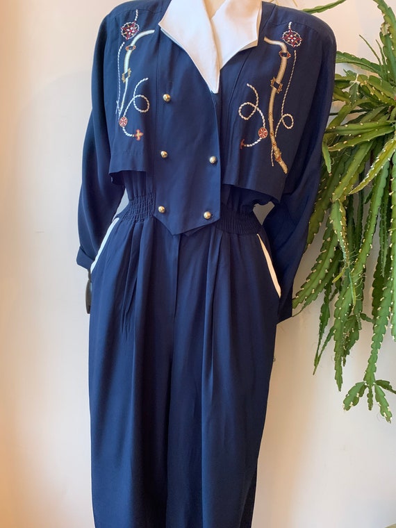 Vintage navy blue jumpsuit