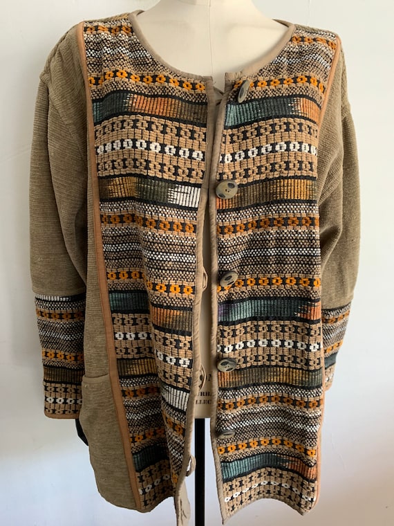 Vintage velvet ikat cardigan /jacket