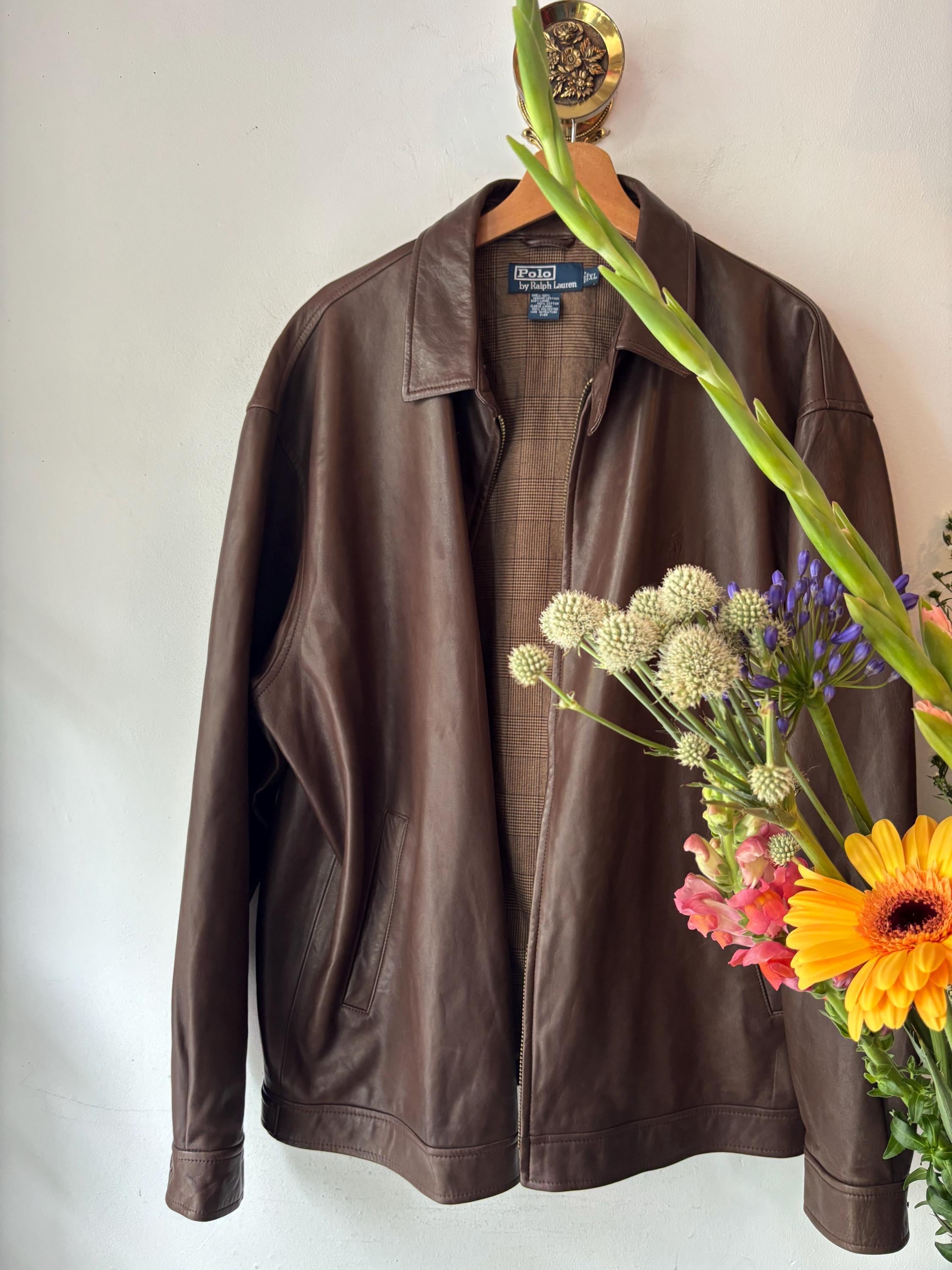 Ralph Lauren Leather Jacket - Etsy