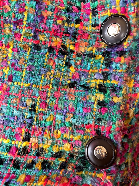 Vintage 80s Rainbow Wool Boucle Blazer - Etsy Vintage 80s Rainbow Wool Boucle Blazer - Etsy