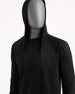 Black long hoodie sweatshirt. Gender fluid clothing. Non binary and minimalist clothing Handmade in Germany 