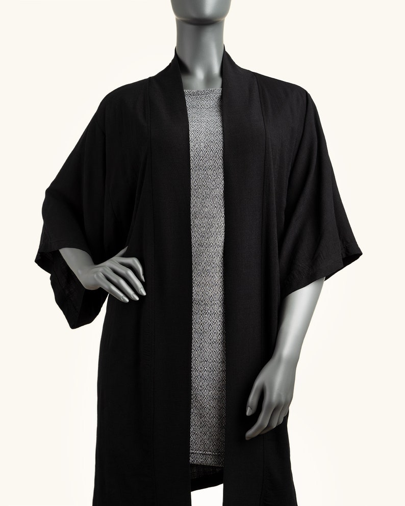 Handmade in Berlin Black Kimono II Kimono Robe Kimono Cardigan Haori Jacket