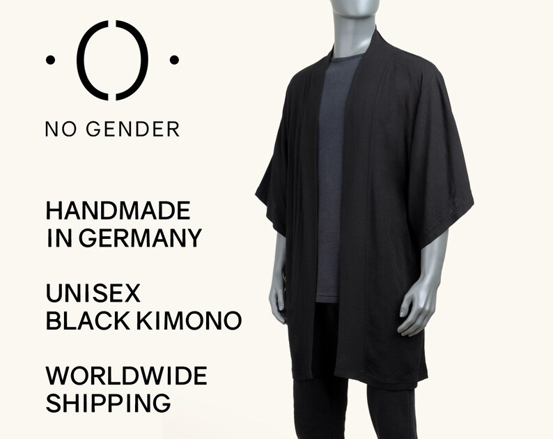 Handmade in Berlin Black Kimono II Kimono Robe Kimono Cardigan Haori Jacket