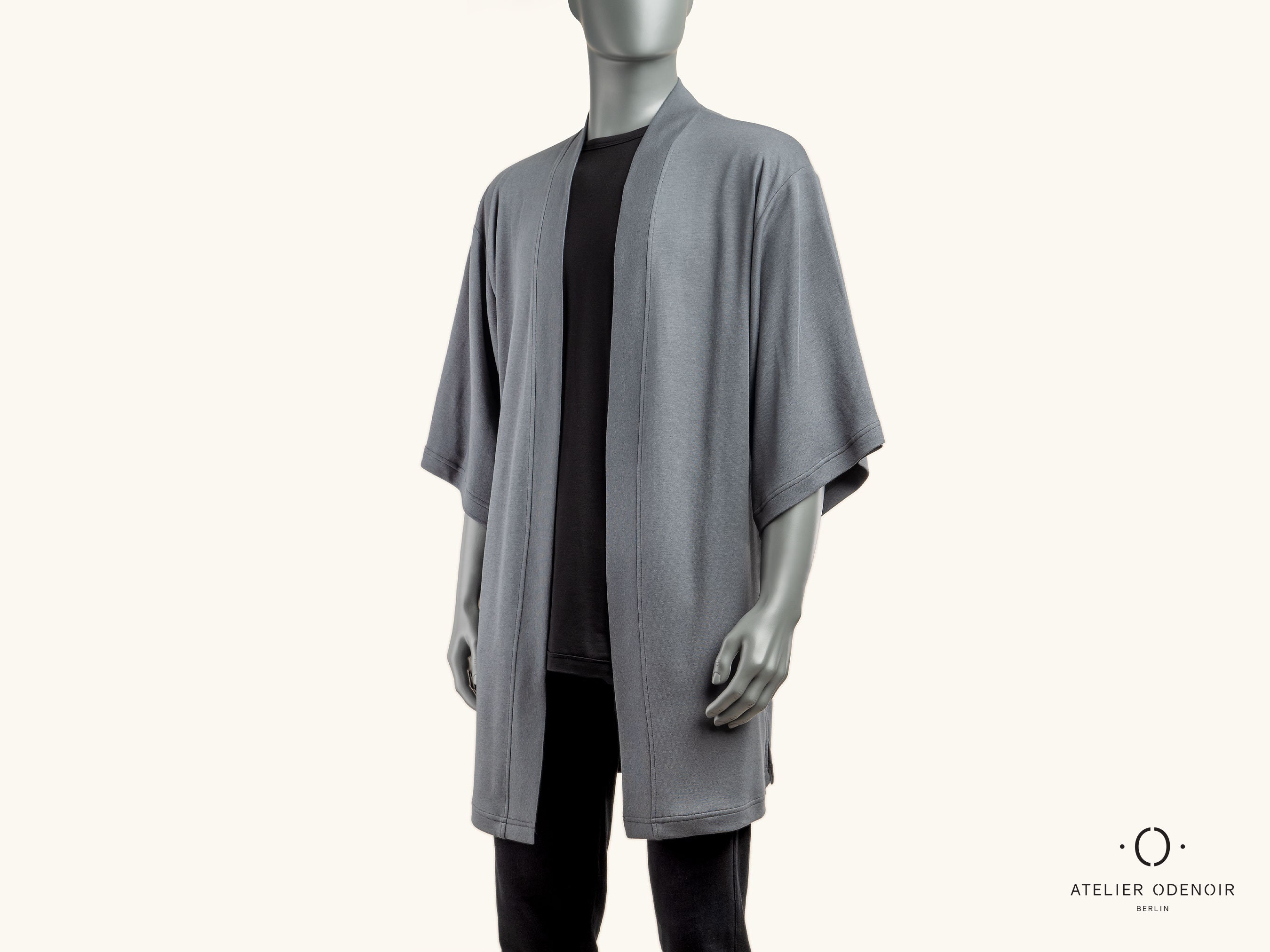 Haori Shirt - Fog | AKASHI-KAMA Kimono Shirt XXL