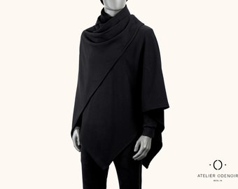 Black Cape, Winter Coat, Black Overcoat, Black coat, Black Poncho - Cape Coat