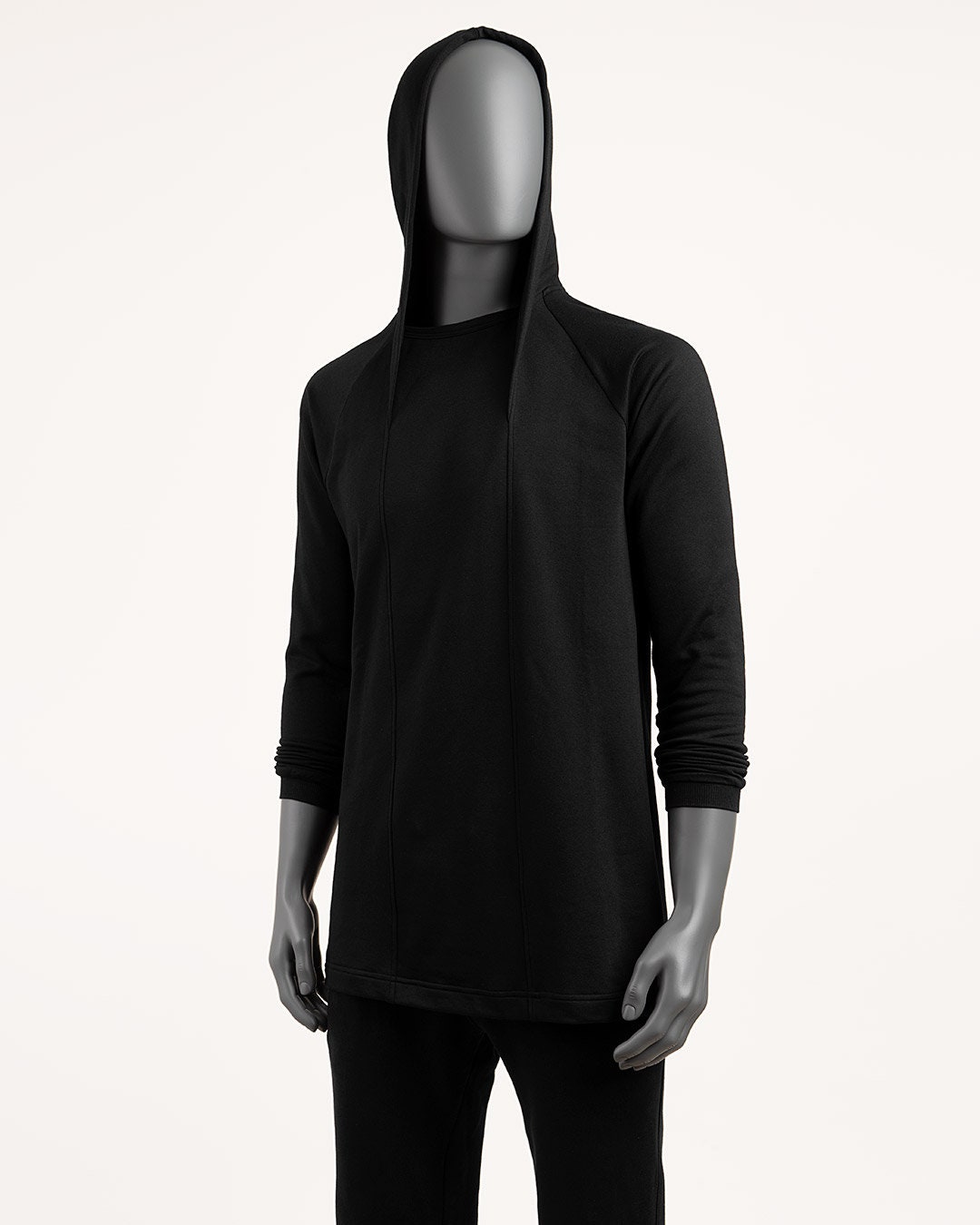 Black Long Hoodie Sweatshirt. Gender Fluid Clothing. Non Black Long Hoodie Sweatshirt. Gender Fluid Clothing. Non