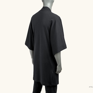 Kimono Negro Unisex Tallas hasta 2XL/3XL Black Kimono Unisex Kimono Cardigan Kimono Robe Handmade in Berlin imagen 6