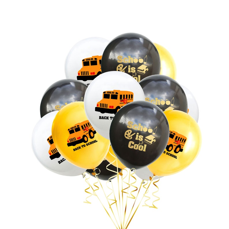 12 Inch Back To School Balloon School Bus Balloon Latex Etsy