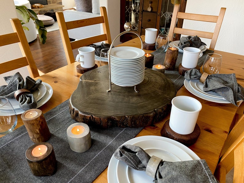 Rustic Lazy Susan Table Centerpiece Made From Our Fallen Trees Etsy
