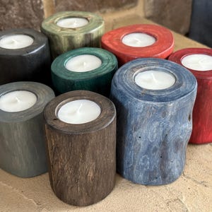 Tea Light Candle Holders from our Winter Warmth Collection made from our fallen branches