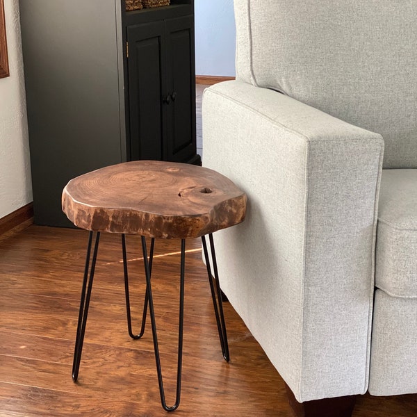 Live Edge Side Table Etsy