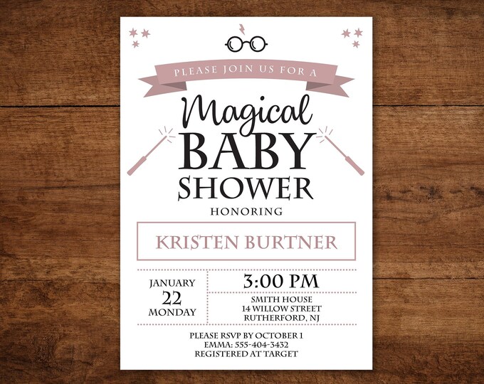 Magical Baby Shower DIY Printable Invitation Instant - Etsy