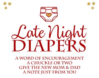 Magical Baby Shower DIY Printable Late Night Diapers | Etsy