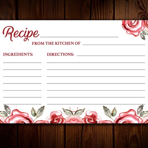 Recipe Card Bridal Shower DIY Printable Instant Download | Etsy