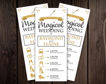 Magical Wedding DIY Printable Program - Instant Download - Editable