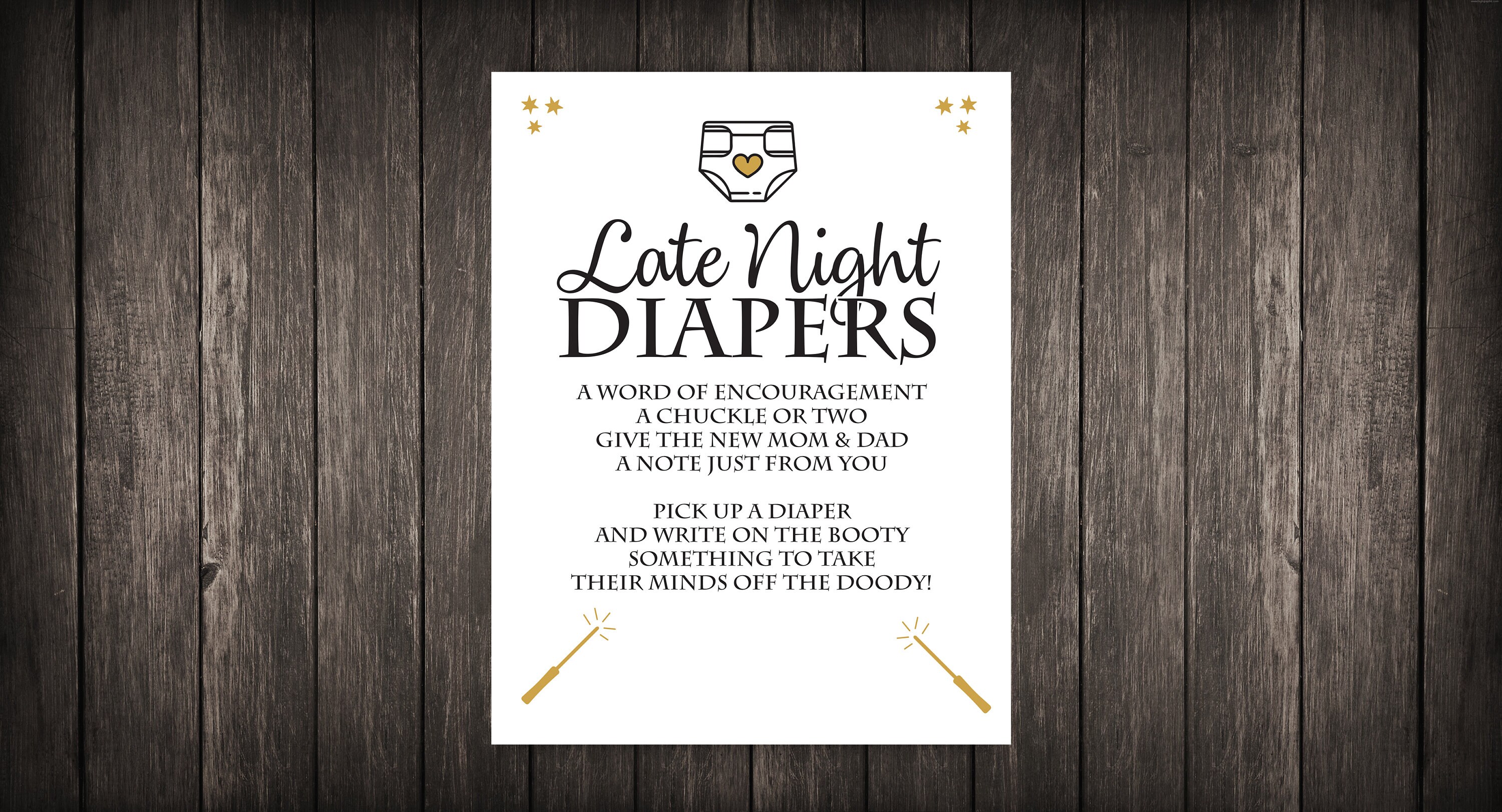 Magical Baby Shower DIY Printable Late Night Diapers | Etsy