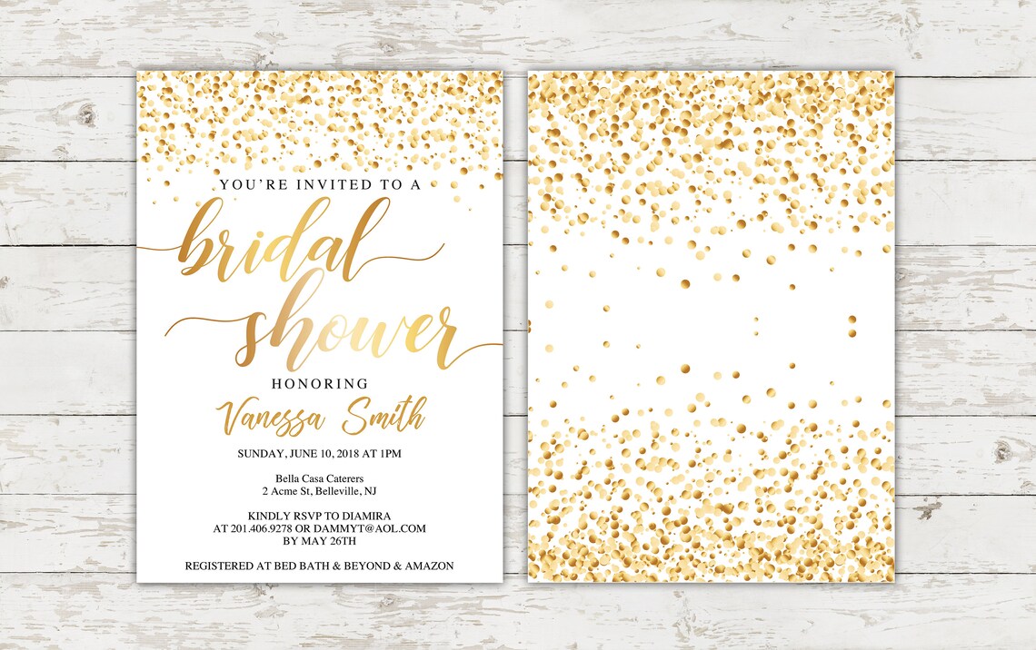 Glitter Bridal Shower Invitation DIY Printable Invitation Etsy