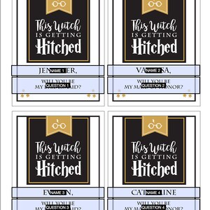 Magical Bridesmaid DIY Printable Wine labels Instant Download image 2