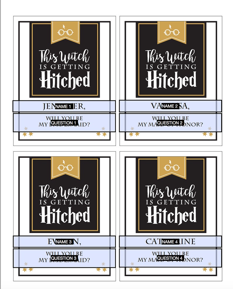 Magical Bridesmaid DIY Printable Wine Labels Instant - Etsy