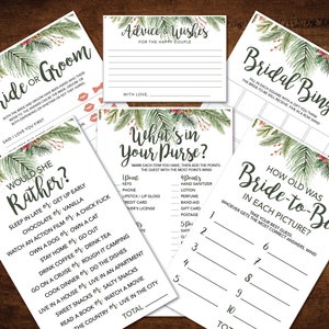 Winter Floral Bridal Shower Games DIY Printable Instant Download - Etsy