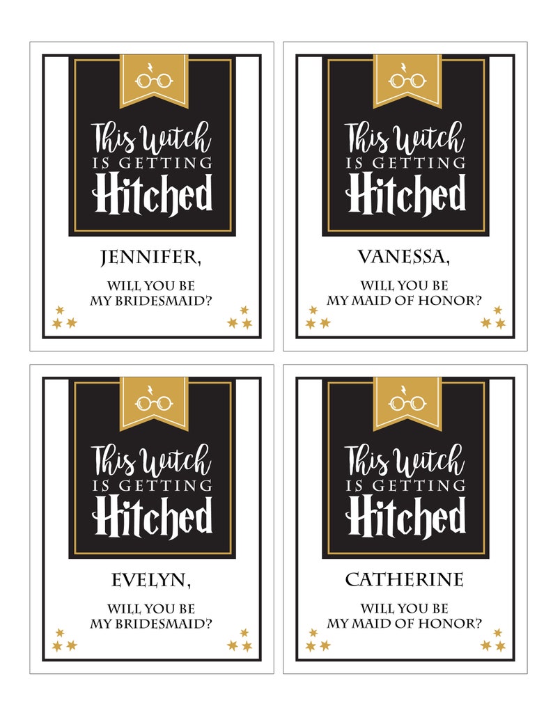 Magical Bridesmaid DIY Printable Wine labels Instant Download image 3