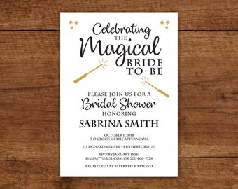 Magical Bridal Shower DIY Printable Invitation - Instant Download - Editable