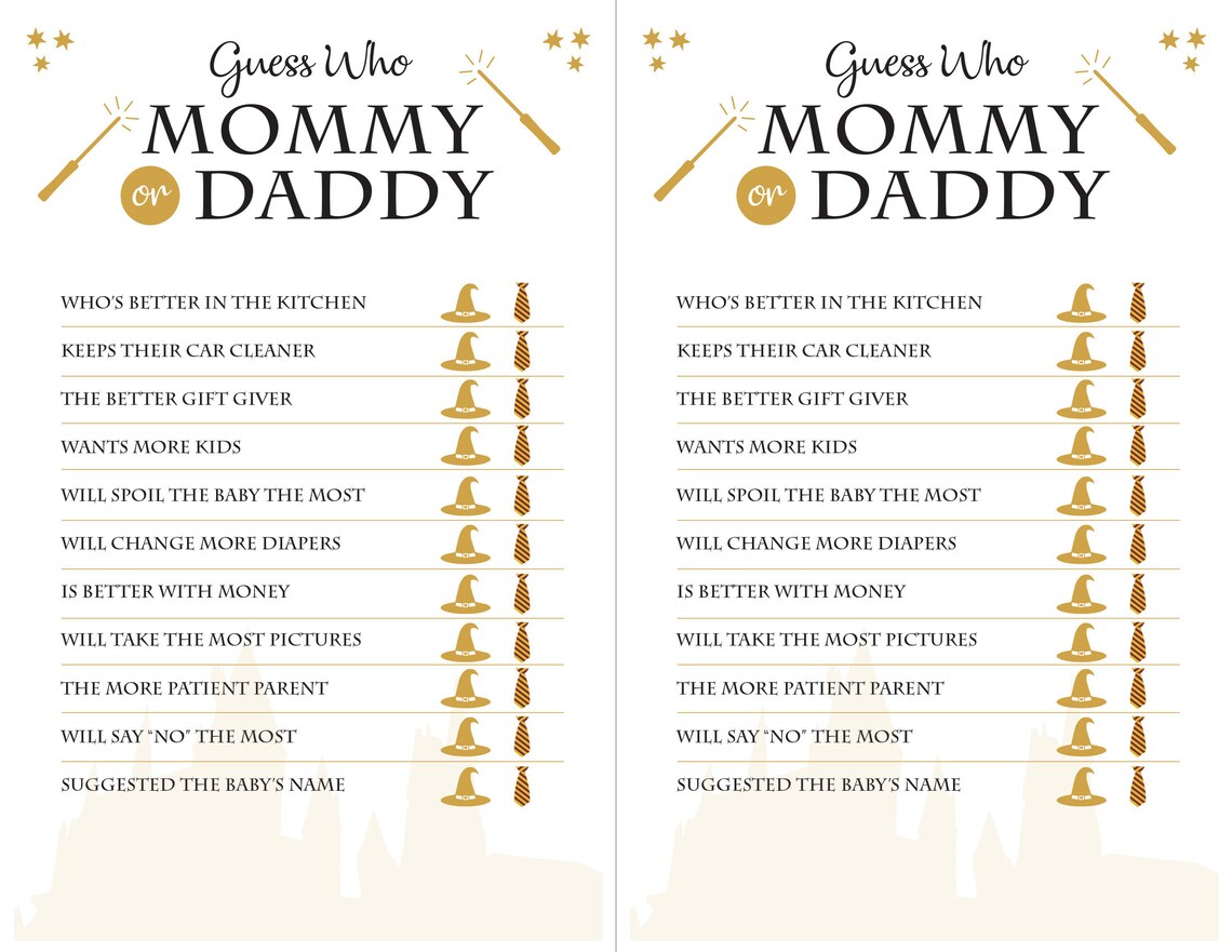 Magical Baby Shower Games DIY Printable Instant Download | Etsy