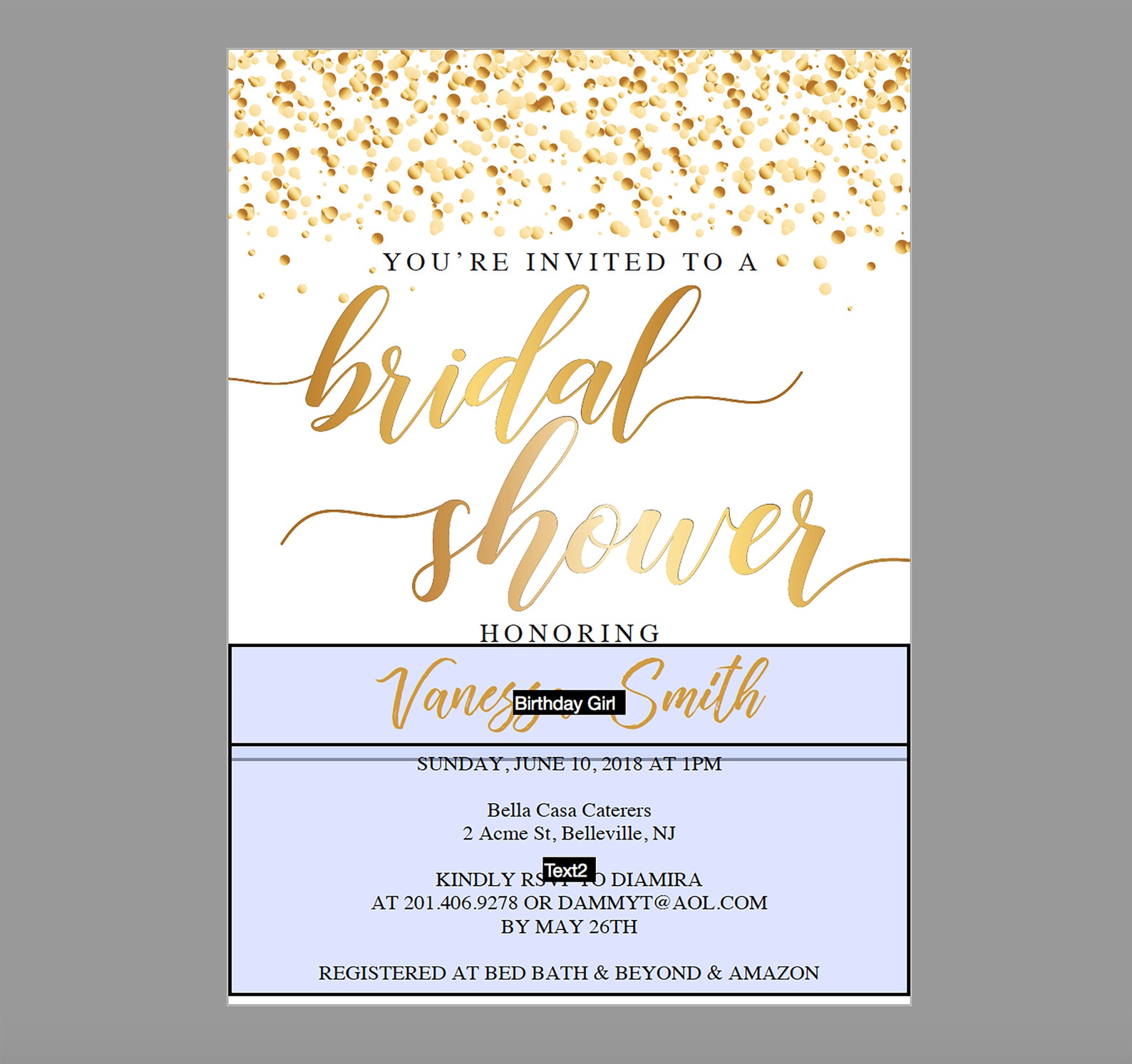 Glitter Bridal Shower Invitation DIY Printable Invitation Etsy